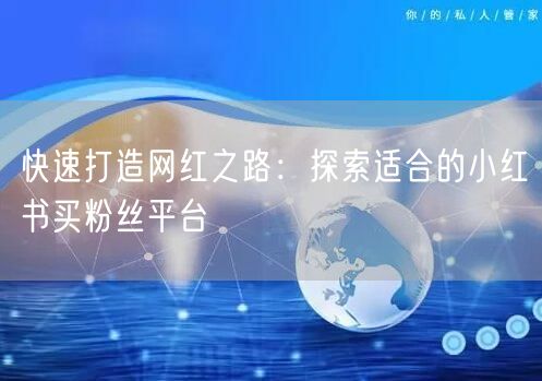 快速打造网红之路：探索适合的小红书买粉丝平台