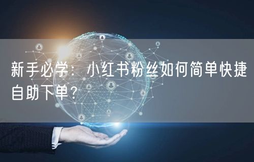 新手必学：小红书粉丝如何简单快捷自助下单？