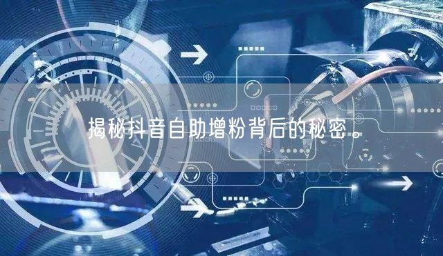 揭秘抖音自助增粉背后的秘密。