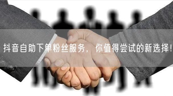 抖音自助下单粉丝服务，你值得尝试的新选择！
