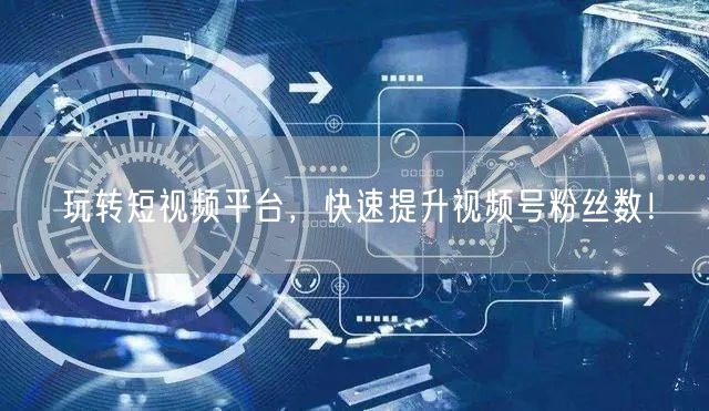 玩转短视频平台，快速提升视频号粉丝数！