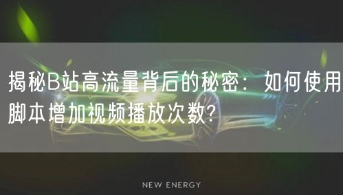 揭秘B站高流量背后的秘密：如何使用脚本增加视频播放次数?