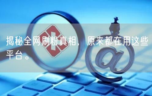 揭秘全网刷粉真相，原来都在用这些平台。