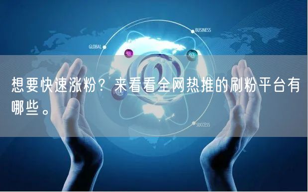 想要快速涨粉？来看看全网热推的刷粉平台有哪些。