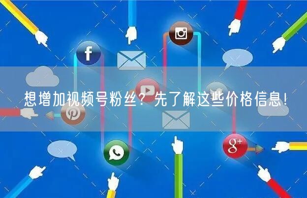 想增加视频号粉丝？先了解这些价格信息！