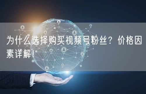为什么选择购买视频号粉丝？价格因素详解！