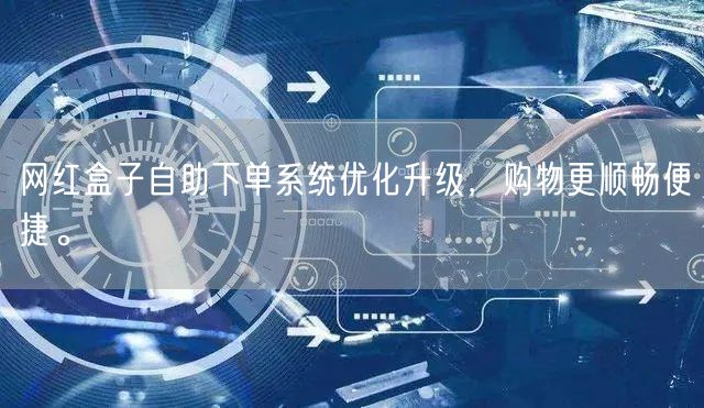 网红盒子自助下单系统优化升级，购物更顺畅便捷。