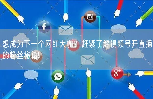 想成为下一个网红大咖？赶紧了解视频号开直播的粉丝秘籍!