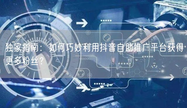 独家指南：如何巧妙利用抖音自助推广平台获得更多粉丝？