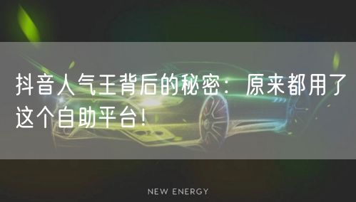 抖音人气王背后的秘密：原来都用了这个自助平台！
