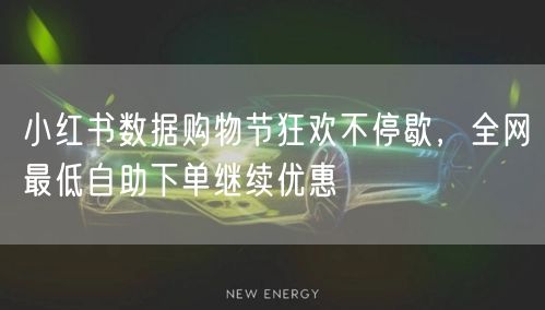 小红书数据购物节狂欢不停歇，全网最低自助下单继续优惠