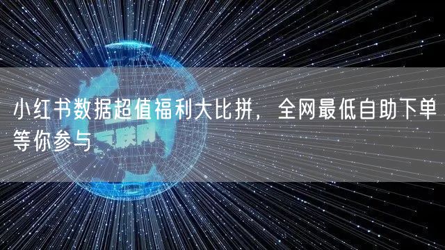 小红书数据超值福利大比拼，全网最低自助下单等你参与