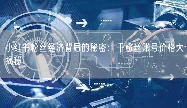 小红书粉丝经济背后的秘密:千粉丝账号价格大揭秘!