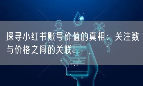 探寻小红书账号价值的真相:关注数与价格之间的关联!