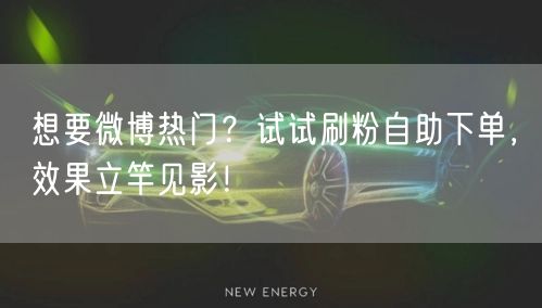 想要微博热门?试试刷粉自助下单,效果立竿见影!